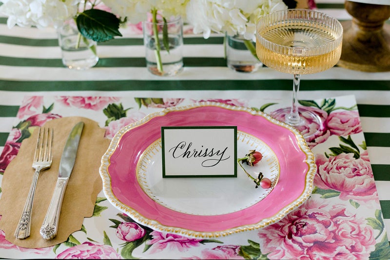 Hester & Cook Disposable Paper Placemats for Dining Table - Peonies Flower Square Place Mats for Parties - 18 Sheets Per Pad American Made - Image 5